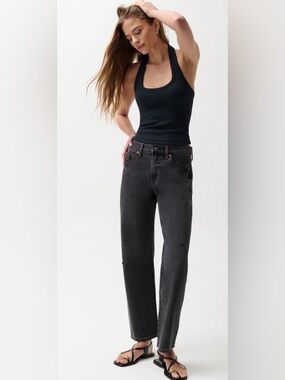 pistola Washed Black Straight Leg Jeans